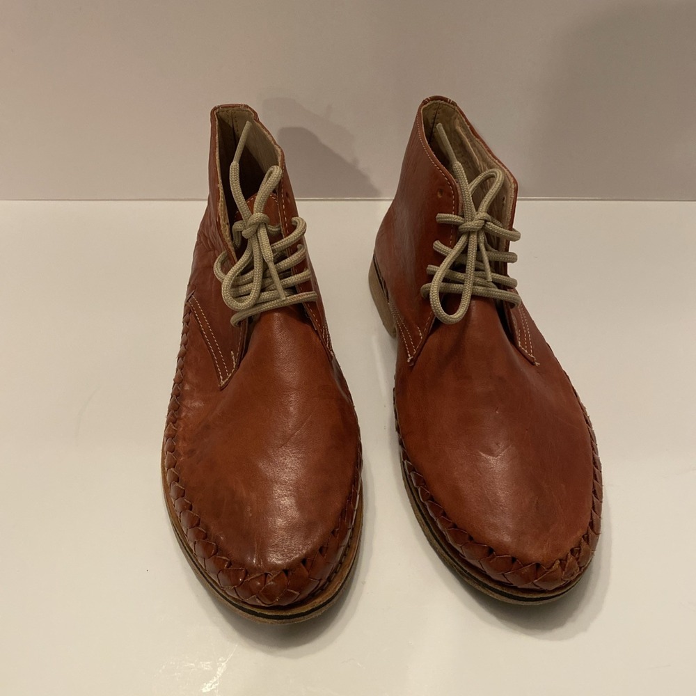 Sols Handmade Brown Leather Huarache‎ Desert Boots Womens Size 10 MX 28